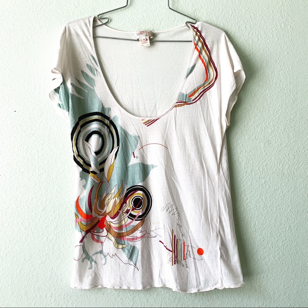 FRENCH CONNECTION graphic tee top short sleeve M